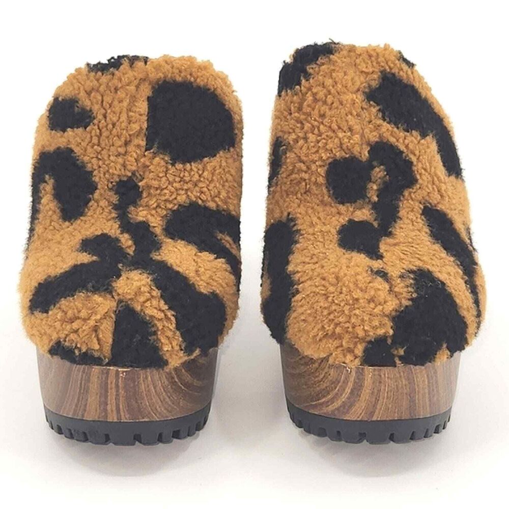 Jessica Simpson Tollia Clog Mules Faux Shearling Leopard Print Women's Size 6 - Picture 4 of 10